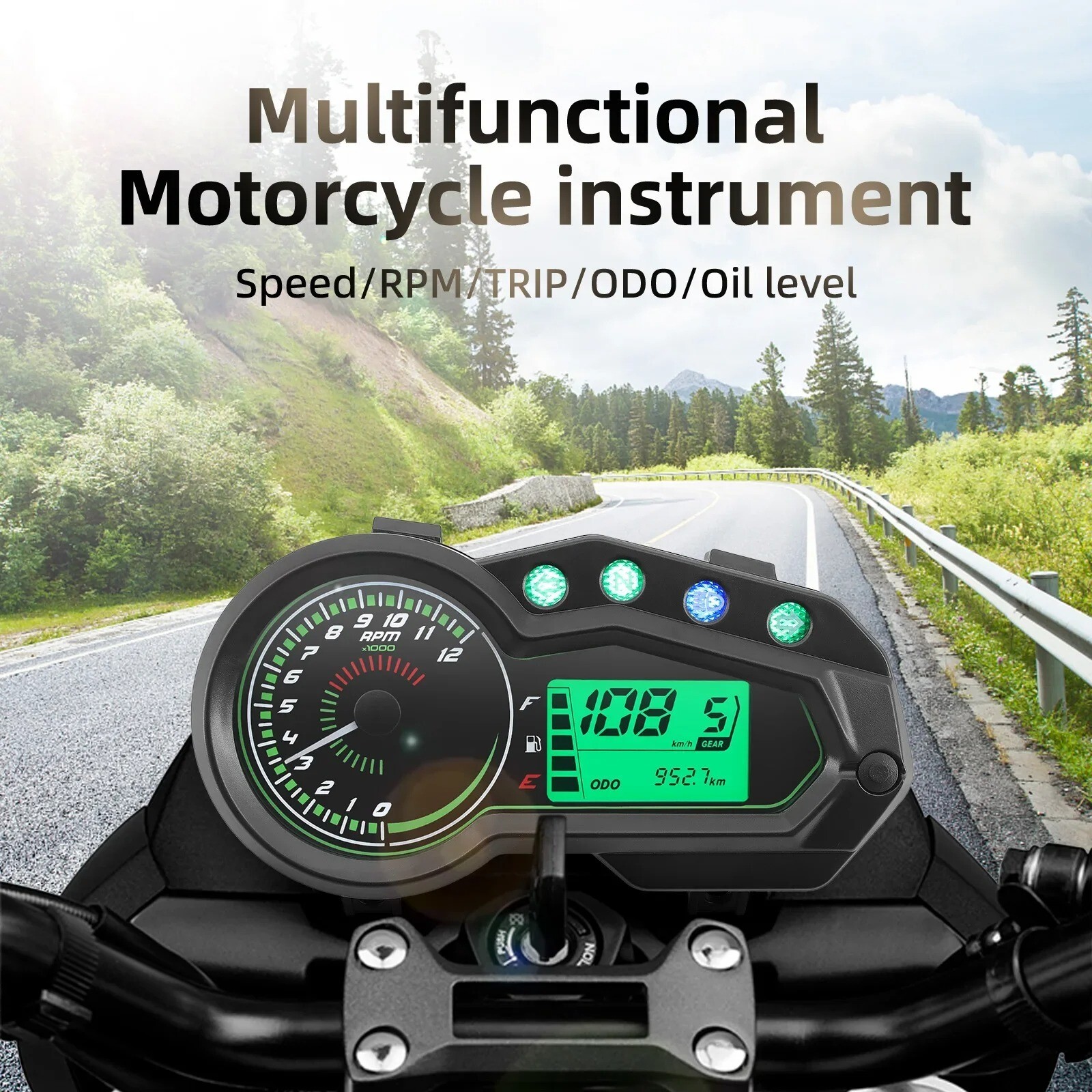 Motorcycle Speedometer Multifunction Waterproof Moto Gauge for Italika 150z 150s