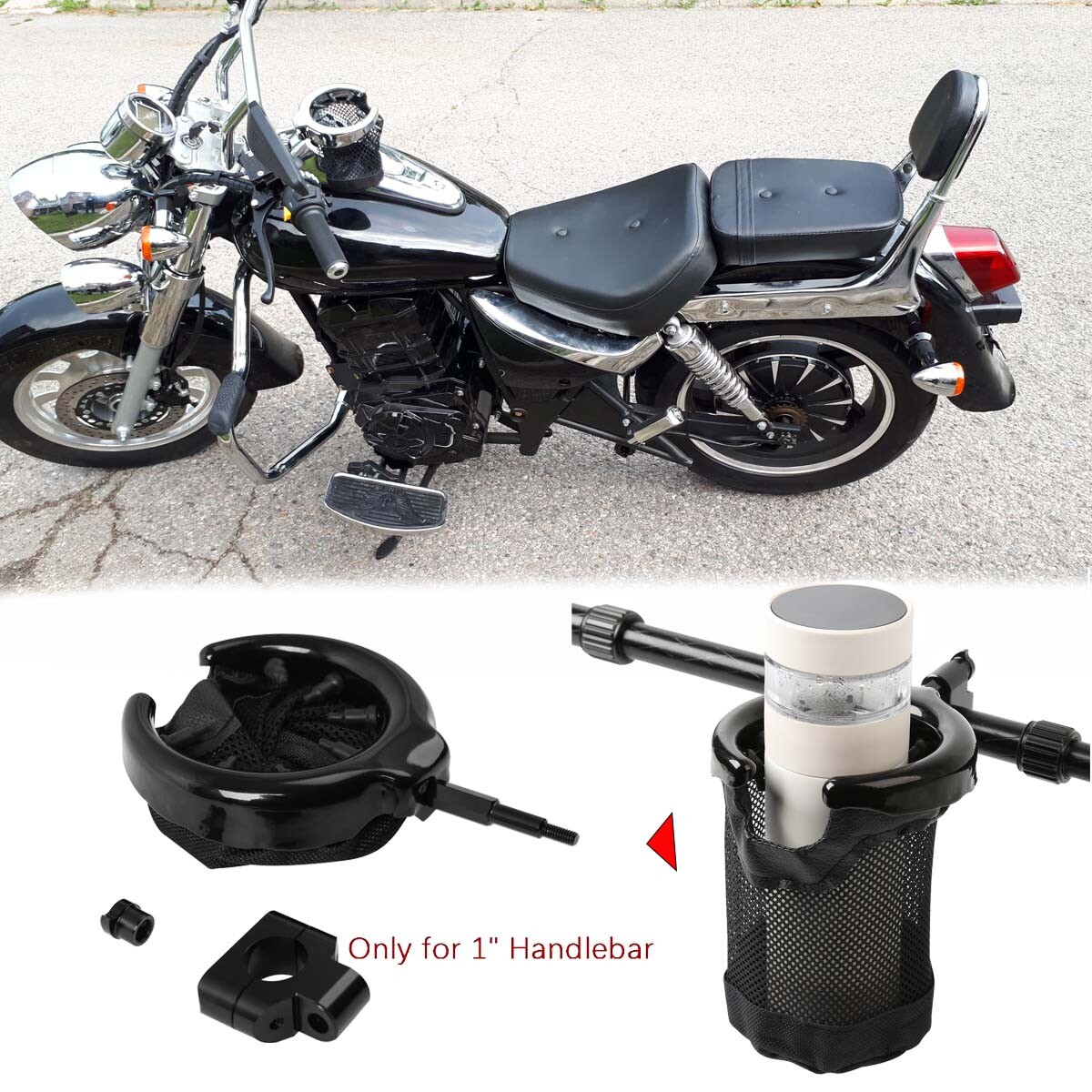 1″Motorcycle Handlebar Cup Holder Mount Drink Water Bottle For Can-Am Spyder