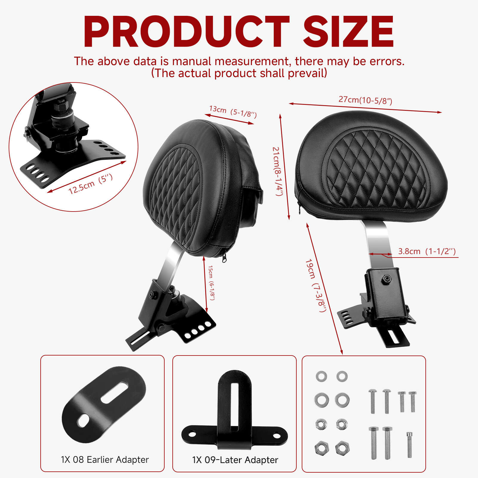 Motorcycle Plug-In Driver Rider Backrest For Yamaha V-Star Dragstar 650 XVS 1100