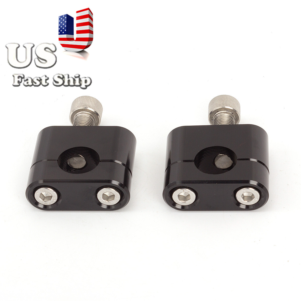 7/8” 22mm Handlebar Mount Clamp Adapter For Dirt Bike Motocross ATV Quad Black