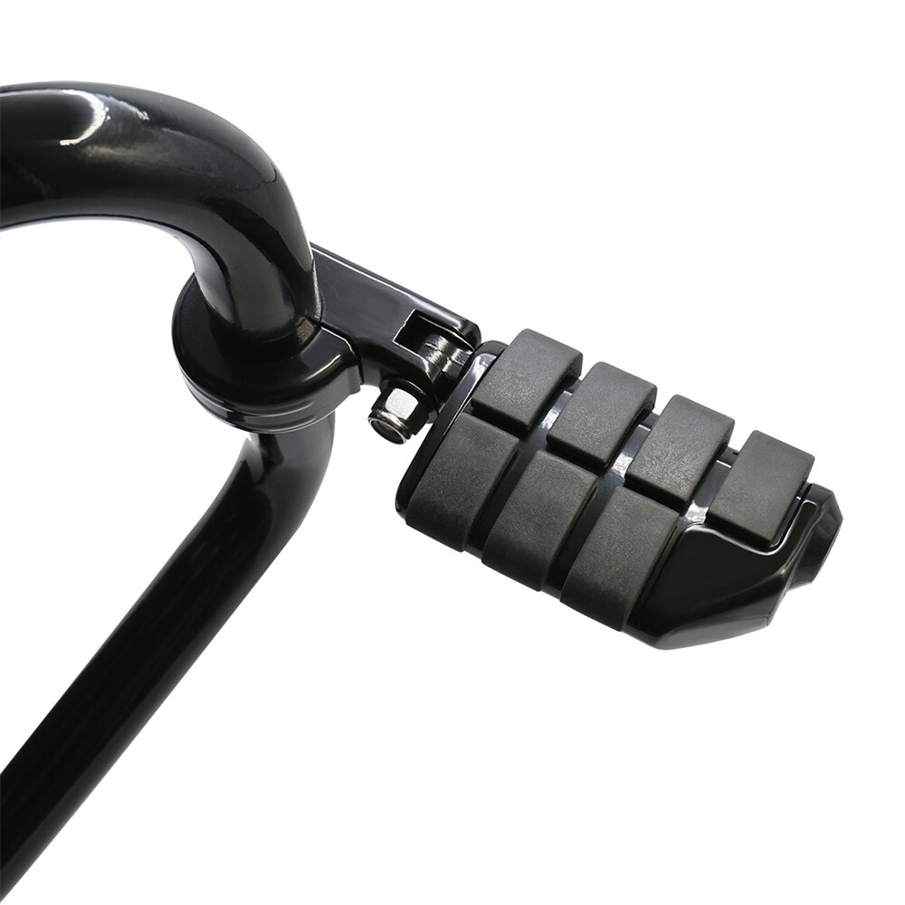 Black Short Footpegs w/ Mounts 1.25″ Crash Bar For Indian Challenger Dark Horse