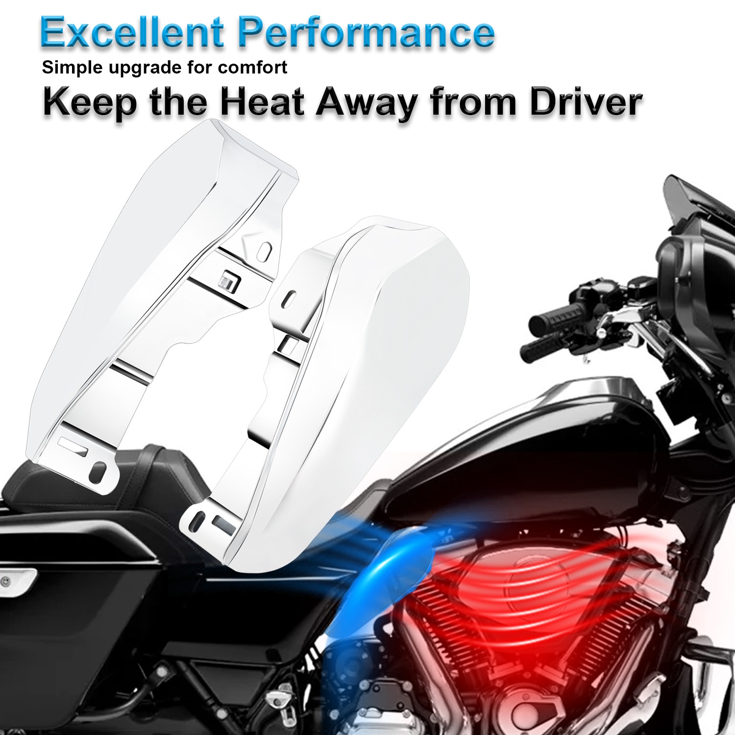 US Chrome Mid-Frame Air Deflector Shroud for Harley Davidson Touring ’23-’26
