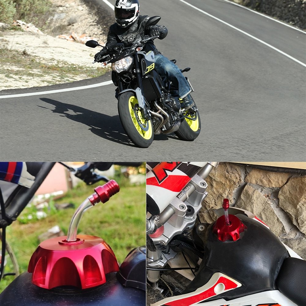 1x Red Fuel Gas Tank Motorcycle Cap Cover For 51-54mm Car Auto Replacement Parts