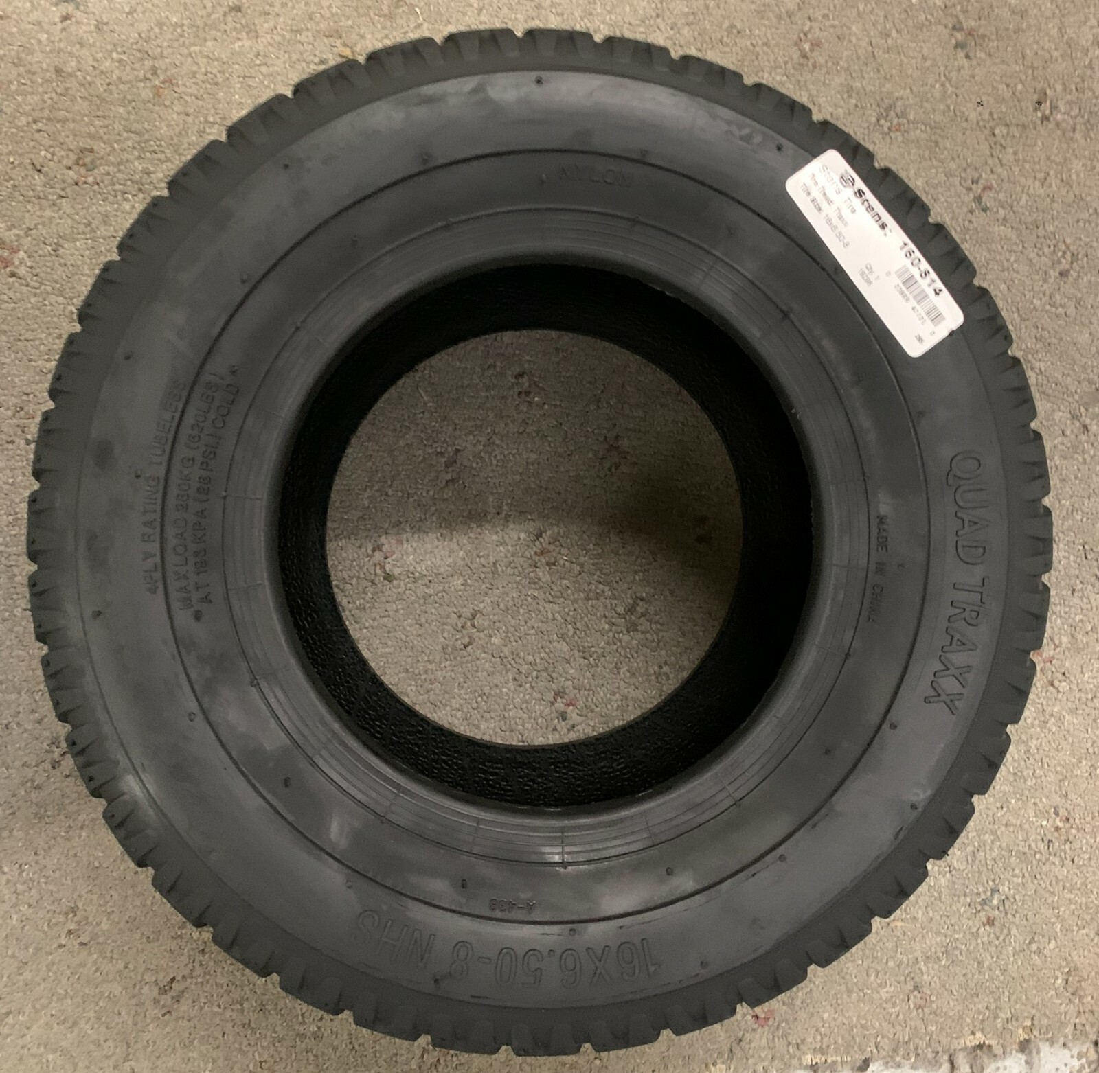 STENS TIRE 16X6.50-8 QUAD TRAXX 4 PLY 160-814 (T3) NUAKSF