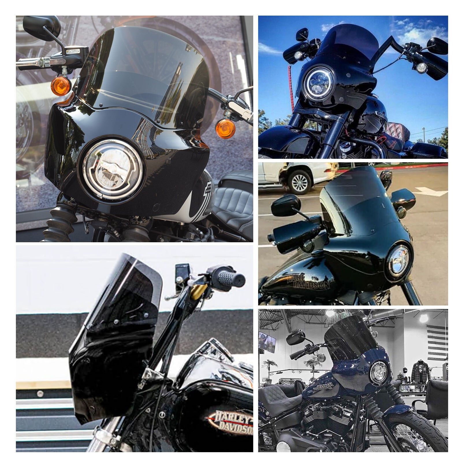 Road Warrior Fairing w/ 11” Smoke Windshield For HD Dyna Low Rider Street Bob