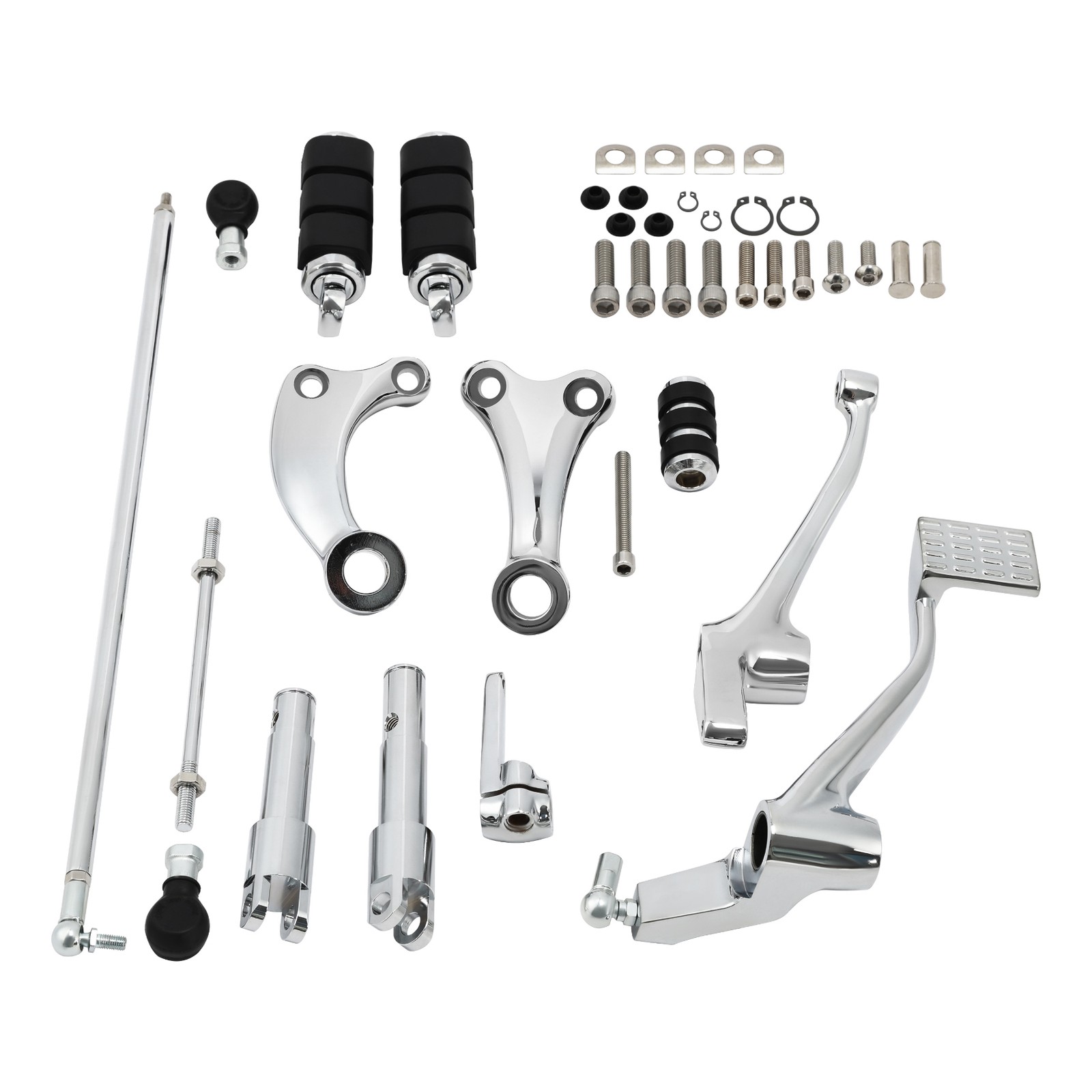 Chrome Forward Controls Kit Pegs Levers Linkages For Harley Sportster 883 1200