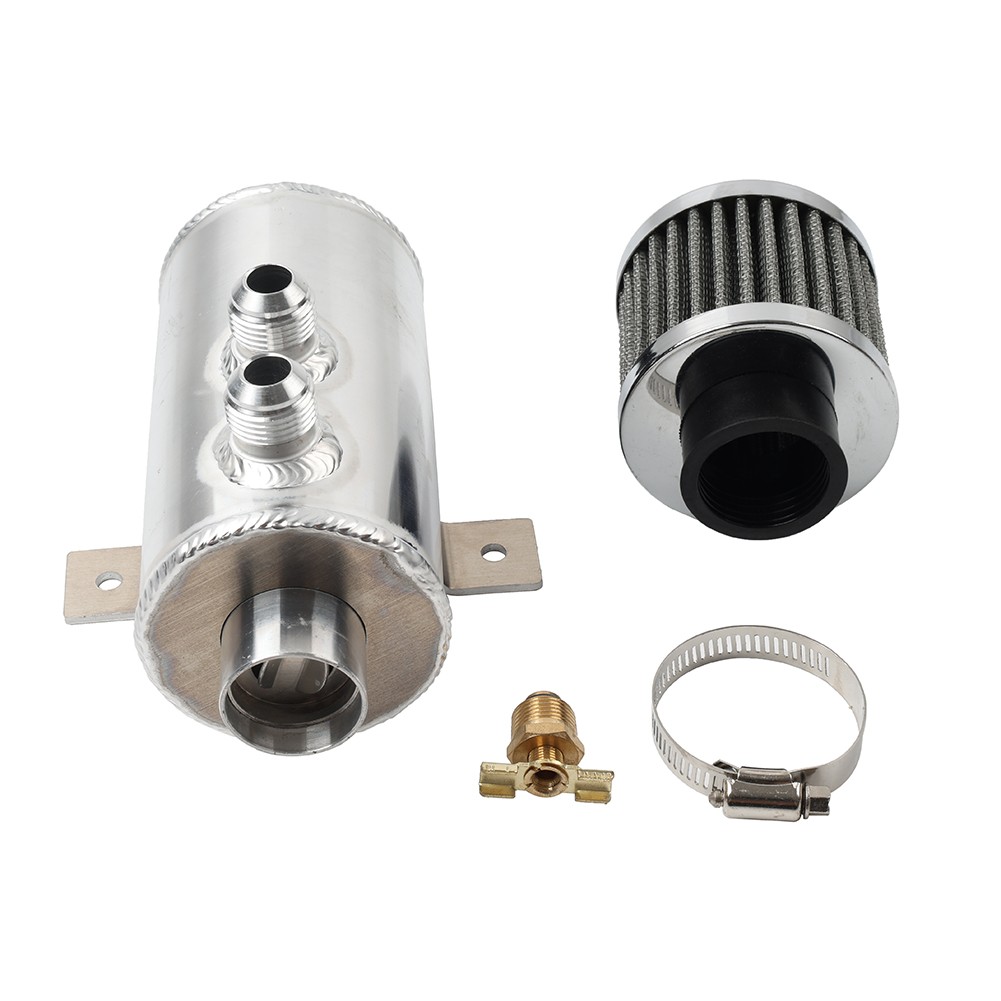 Universal Aluminum Baffled Oil Catch Can Oil Separator with Breather Filter