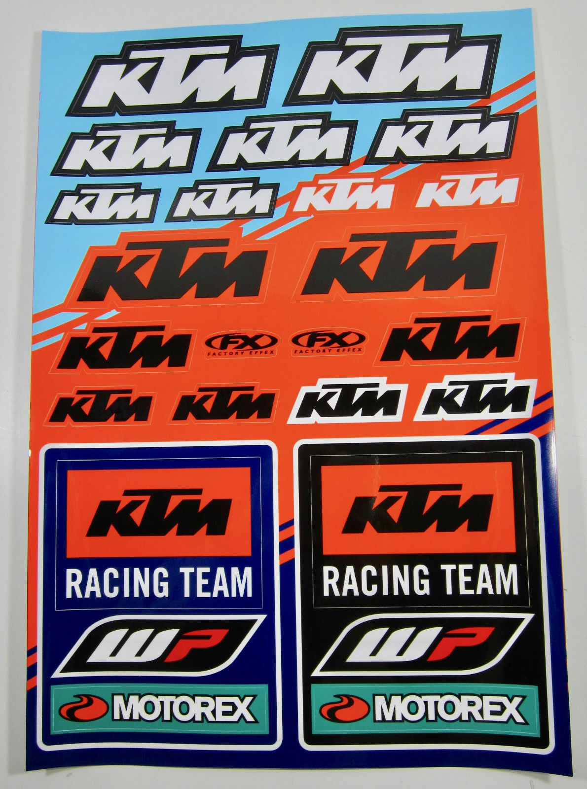 NEW Factory Effex KTM Racing OEM Sticker Decal Sheet Graphics Motorex WP