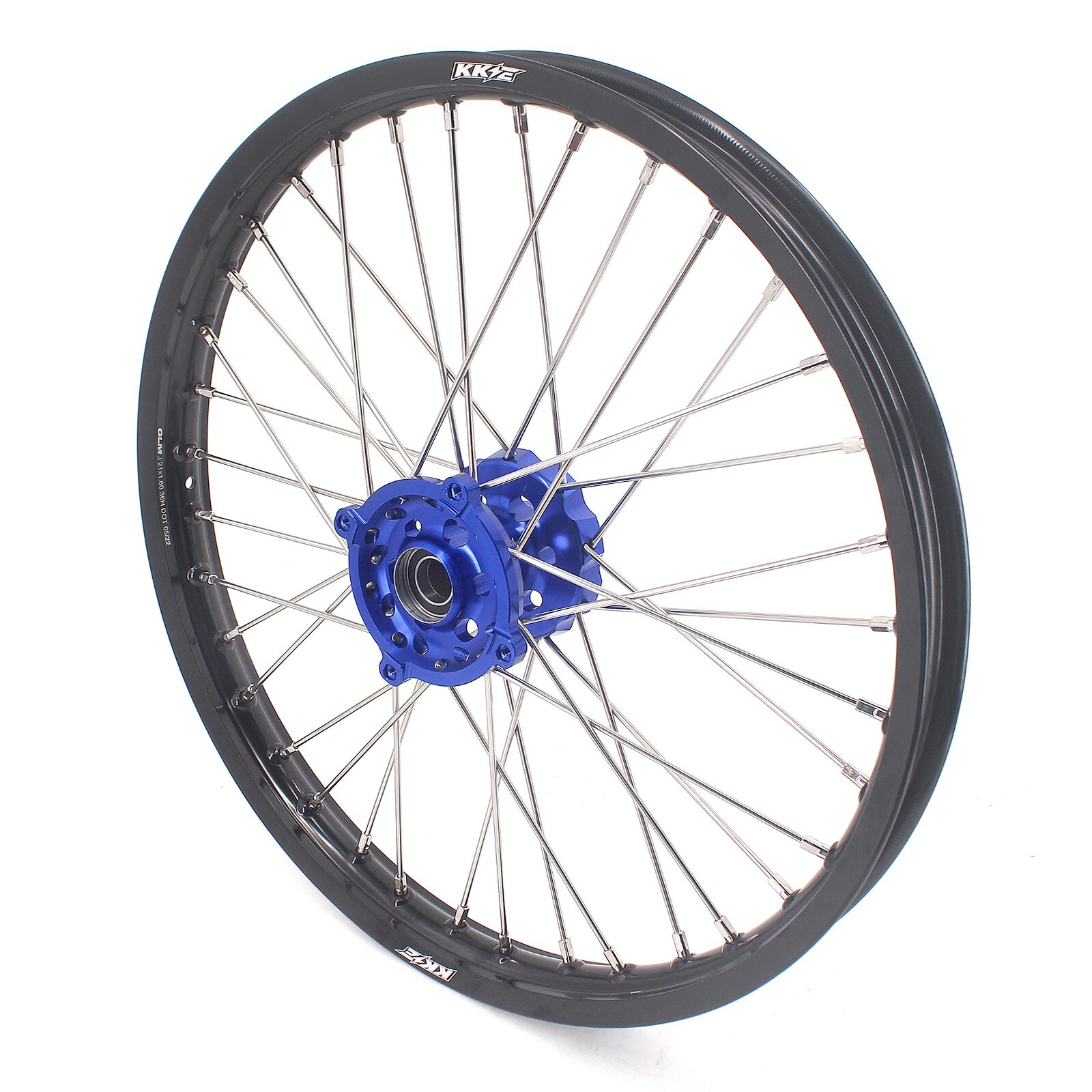 KKE 21/19 Wheels Rims Fit Kawasaki KX250F 2006-2018 KX450F KX250 KX450 Blue Bike