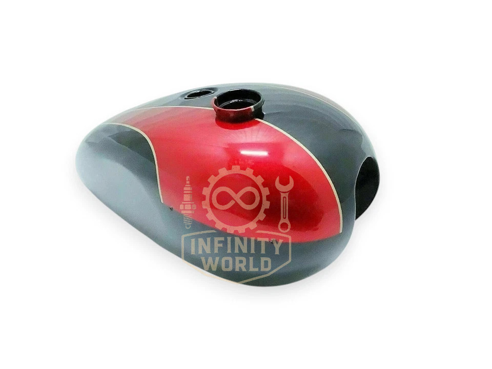 Fit For Triumph T140 Black Red Painted Steel Gas Fuel Petrol Tank