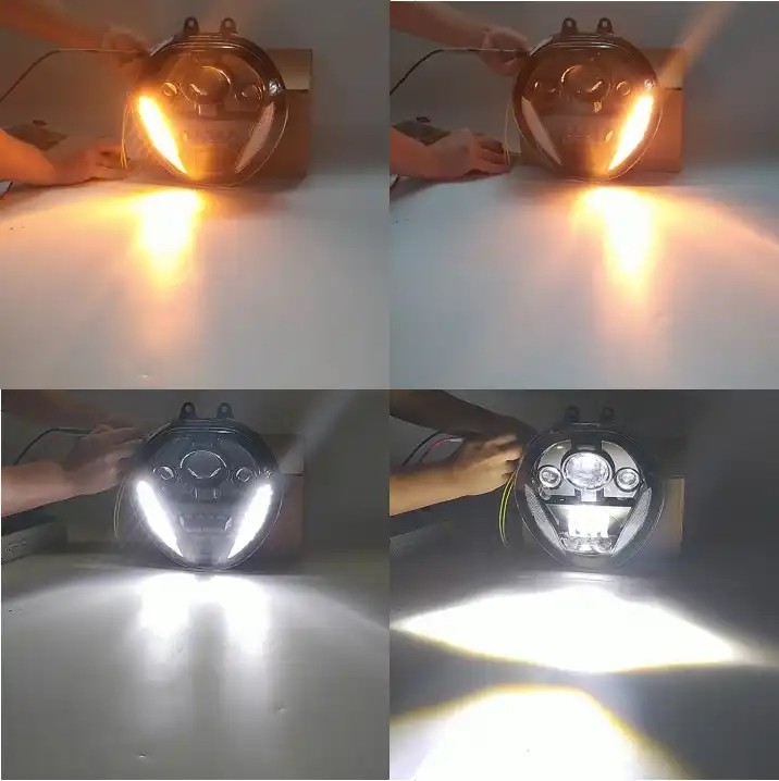 LED Headlights Assembly W/ DRL For Ducati Monster 821 1200 1200R 1200S 2014-2017