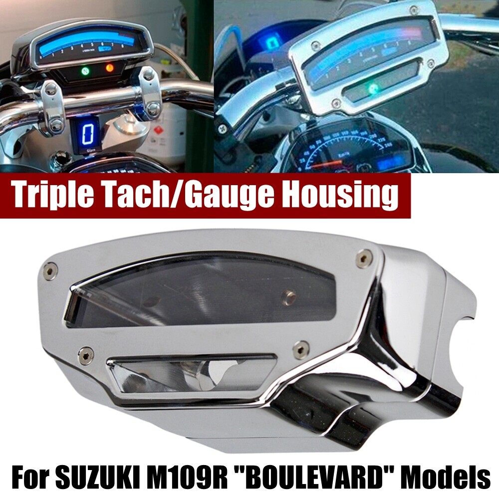 Motorcycle Tach Gauge Housing Tacho Chrome For Suzuki Boulevard M109R VZR1800