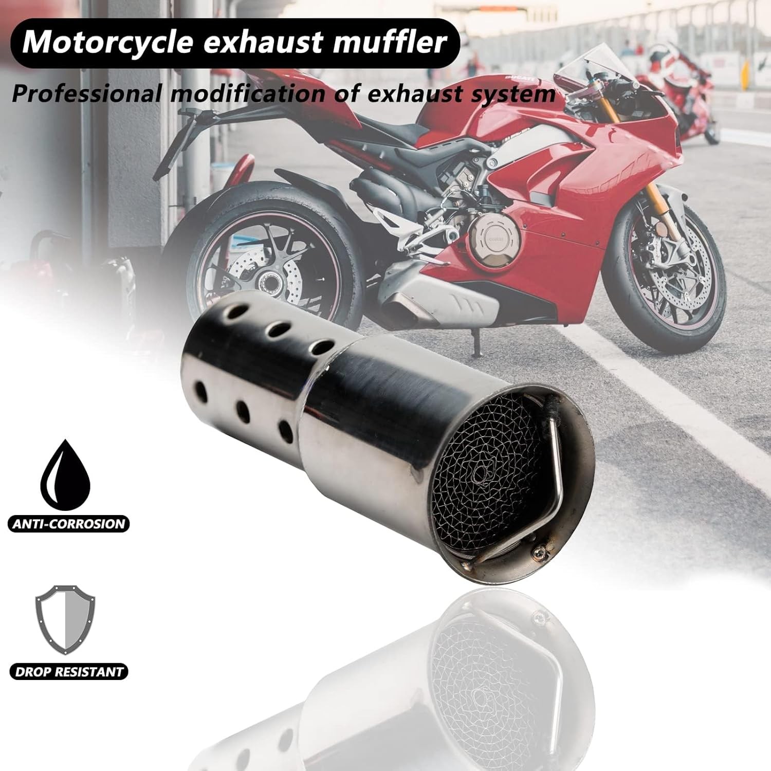 Removable 51mm 2″ Motorcycle DB Killer Universal Exhaust Muffler Silencer Baffle