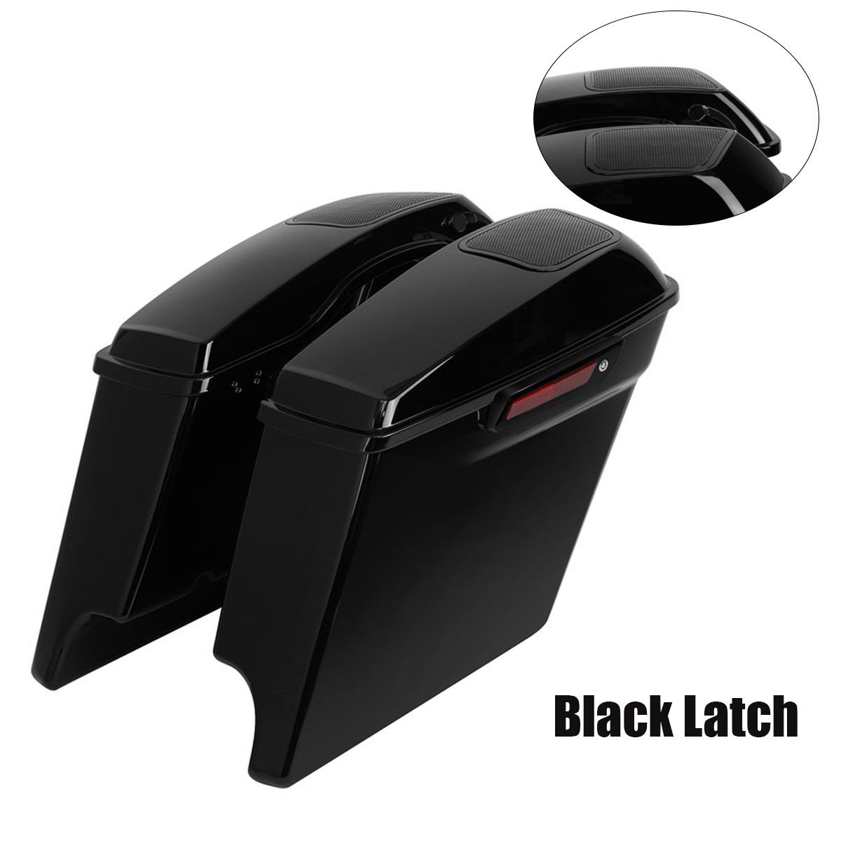 5″ Stretched Saddle Bags 6×9″ Speaker Lid Fit For Harley Street Glide 2014-2024