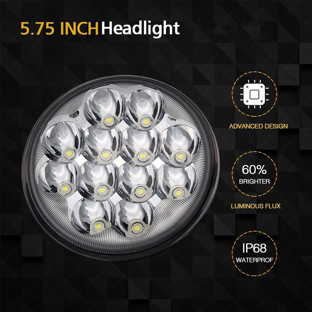 Brightest 5-3/4″ 5.75″ inch LED Projector Headlight DRL for Motorcycle Motor