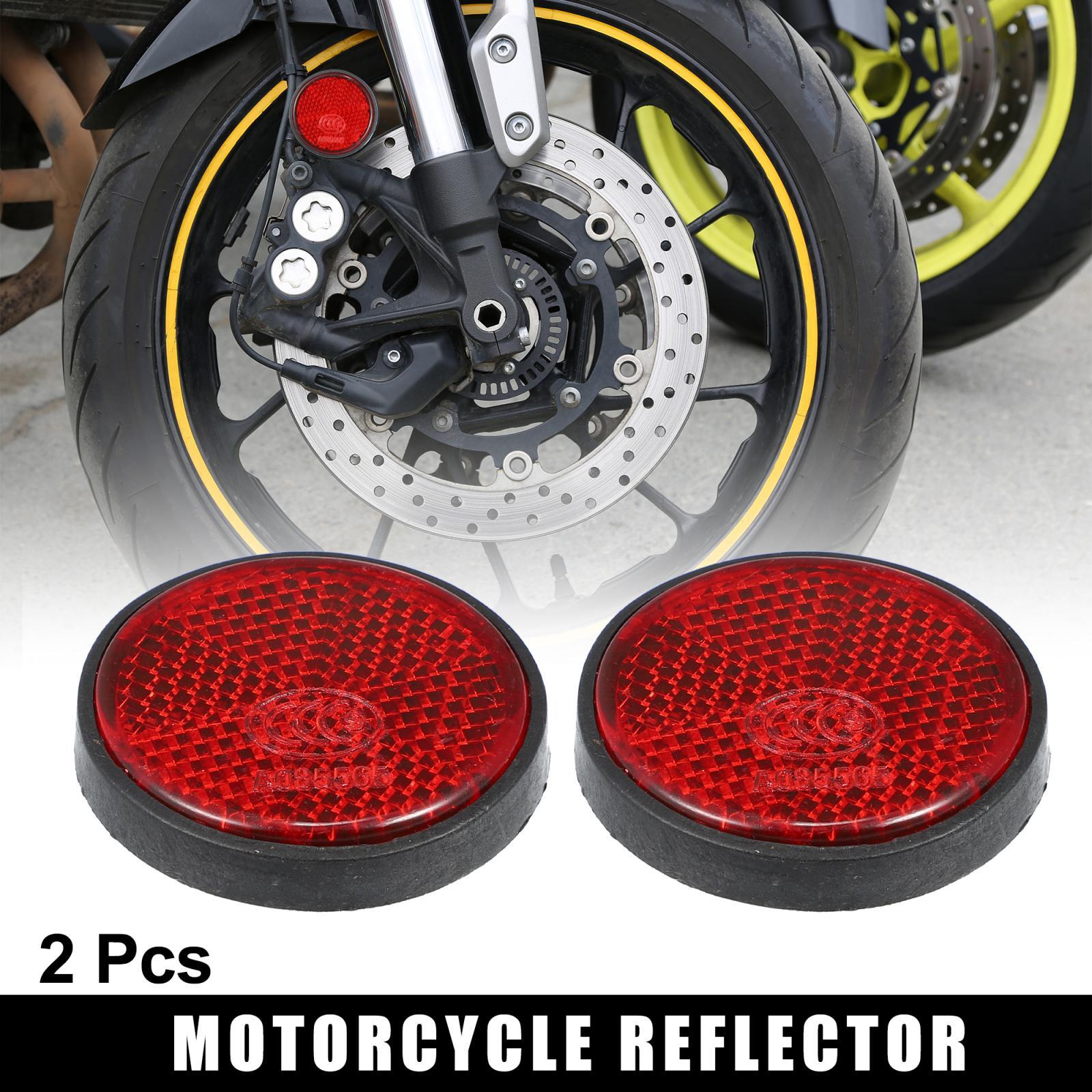 2pcs M6x1.0 Red Universal Screw Mount Round Warning Reflector for Motorcycle