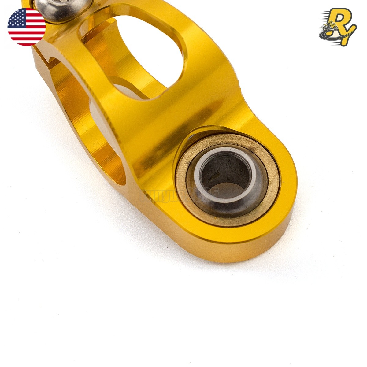 US Motorcycle CNC Steering Damper Stabilizer Adjustable Aluminum Gold Universal
