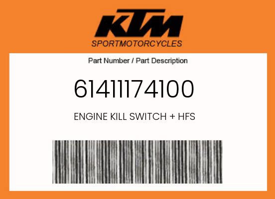 KTM Genuine Engine Kill Switch + Hfs – 61411174100