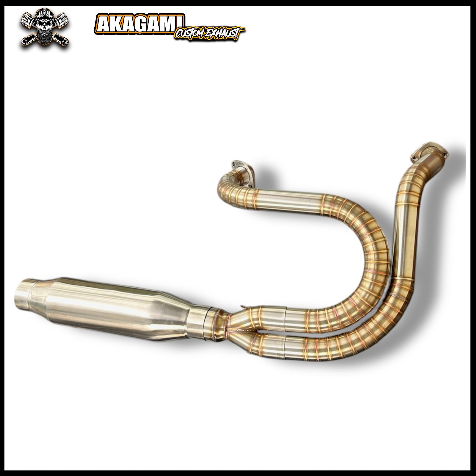 Custom TIG Welded 2-Into-1 Exhaust Fits Harley Davidson Dyna Models 1991-2017