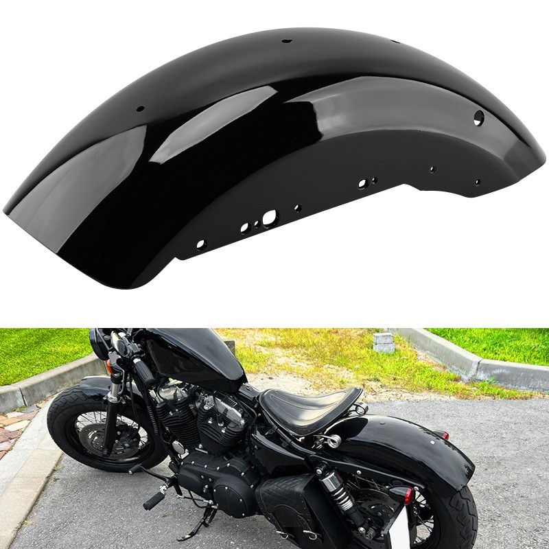 Vivid Black Rear Fender Fit For Harley Sportster 883 1200 48 XL883 XL1200 04-24