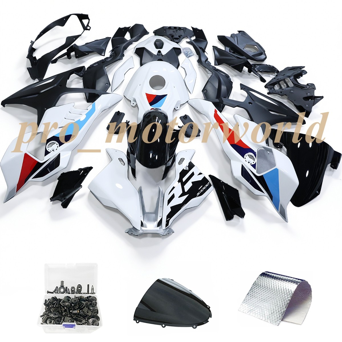 For BMW S1000RR 2025-2026 White Blue &Red Bodywork Racing ABS Fairing Kit +Bolts
