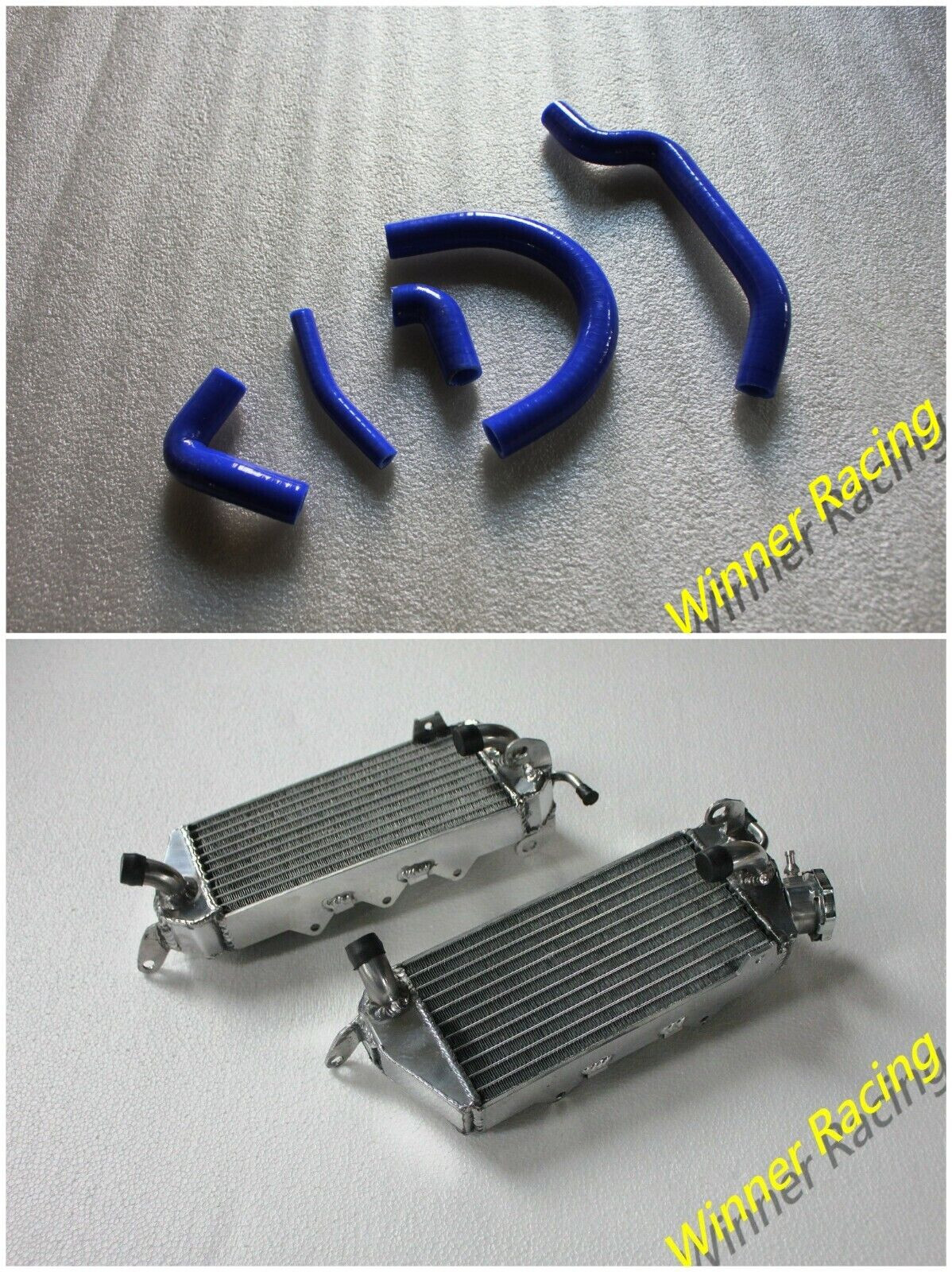 For Cagiva WMX 125 WMX 250 1985-1988 Aluminum Radiators & Blue hose WRK125 1988