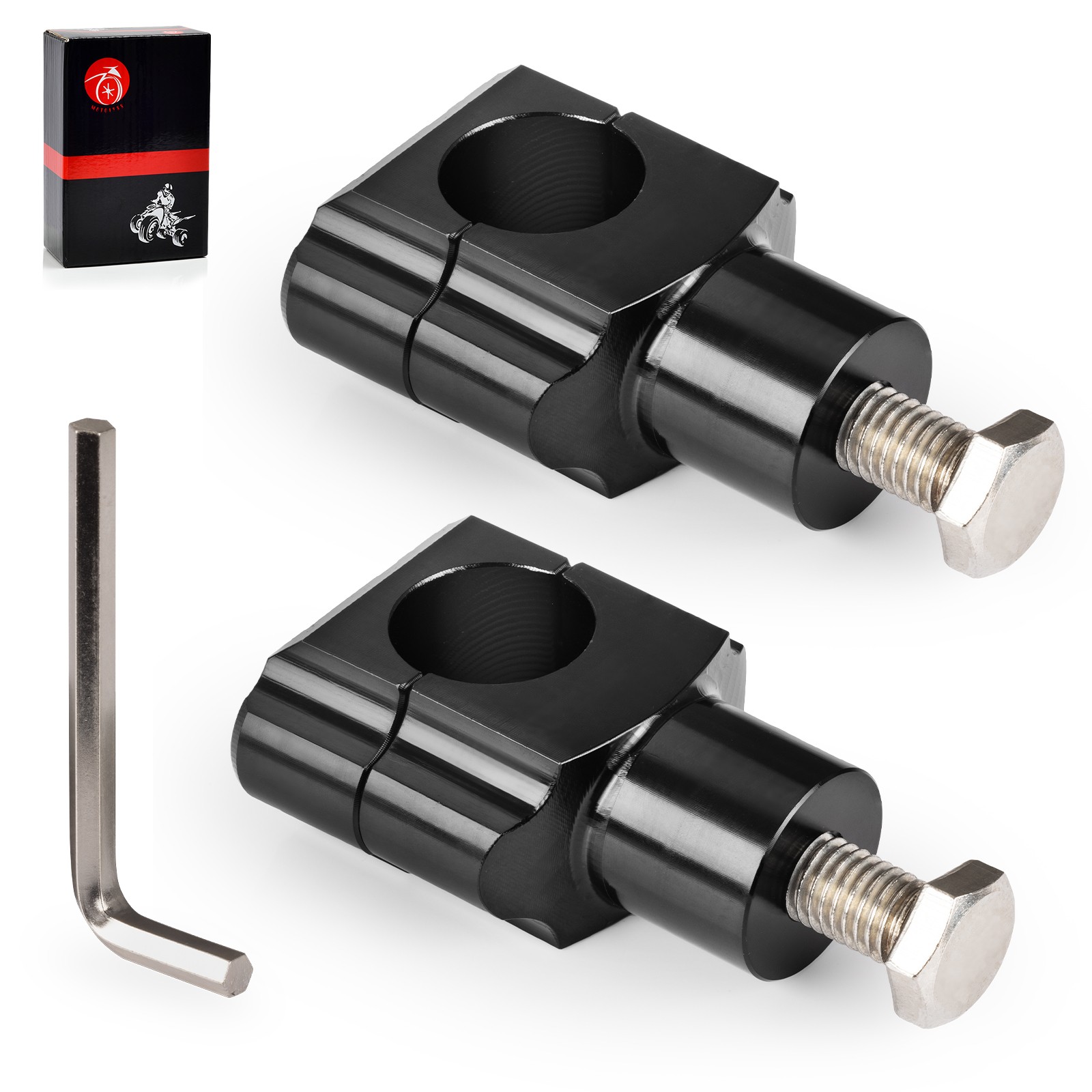 2X Black Motorcycle Handlebar Risers 1 Inch Aluminum Alloy Motorcycle Risers 1″