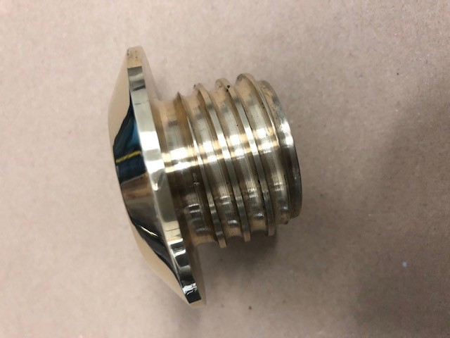 gas cap adaptor, adapter,machined brass, custom bike, bobber, chopper