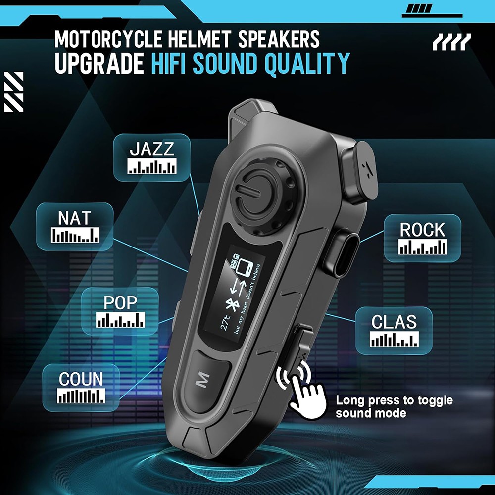 Bluetooth Motorcycle Helmet Intercom Wireless Motorbike Waterproof Headphone NEW