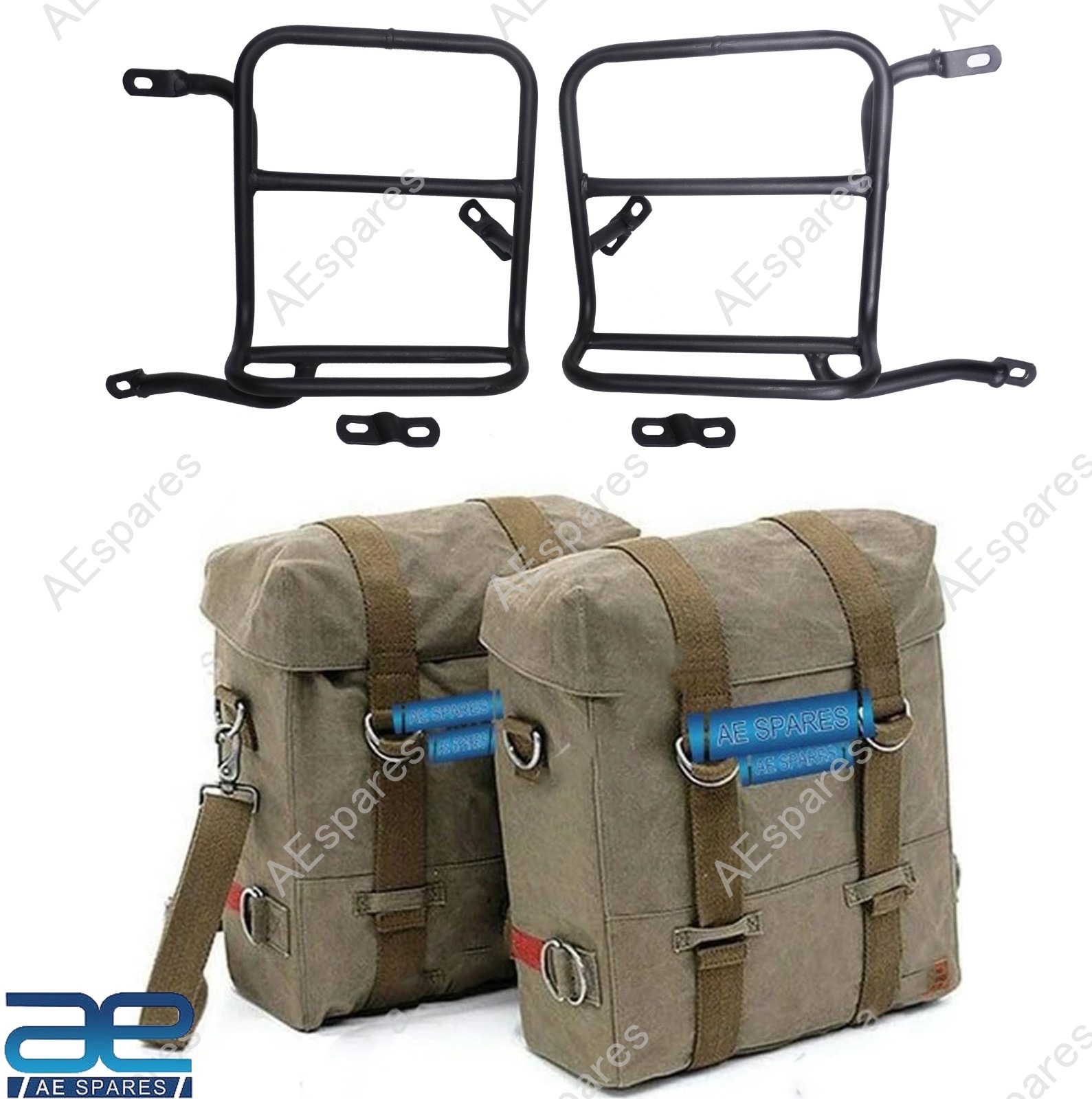 Green Pannier Bags With Fitting For Royal Enfield New Classic Reborn 350 AEs