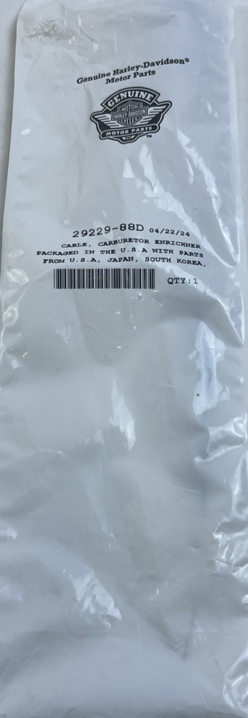 HARLEY DAVIDSON GENUINE CARBURETOR ENRICHER CHOKE CABLE 29229-88D