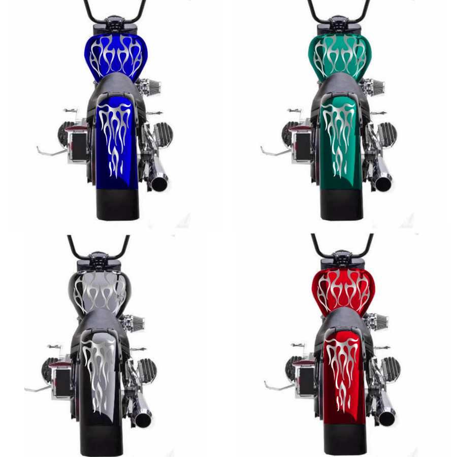 Matte Silver Flame Vinyl Decal Sticker For Motorcycle Gas Tank & Fender Stickers