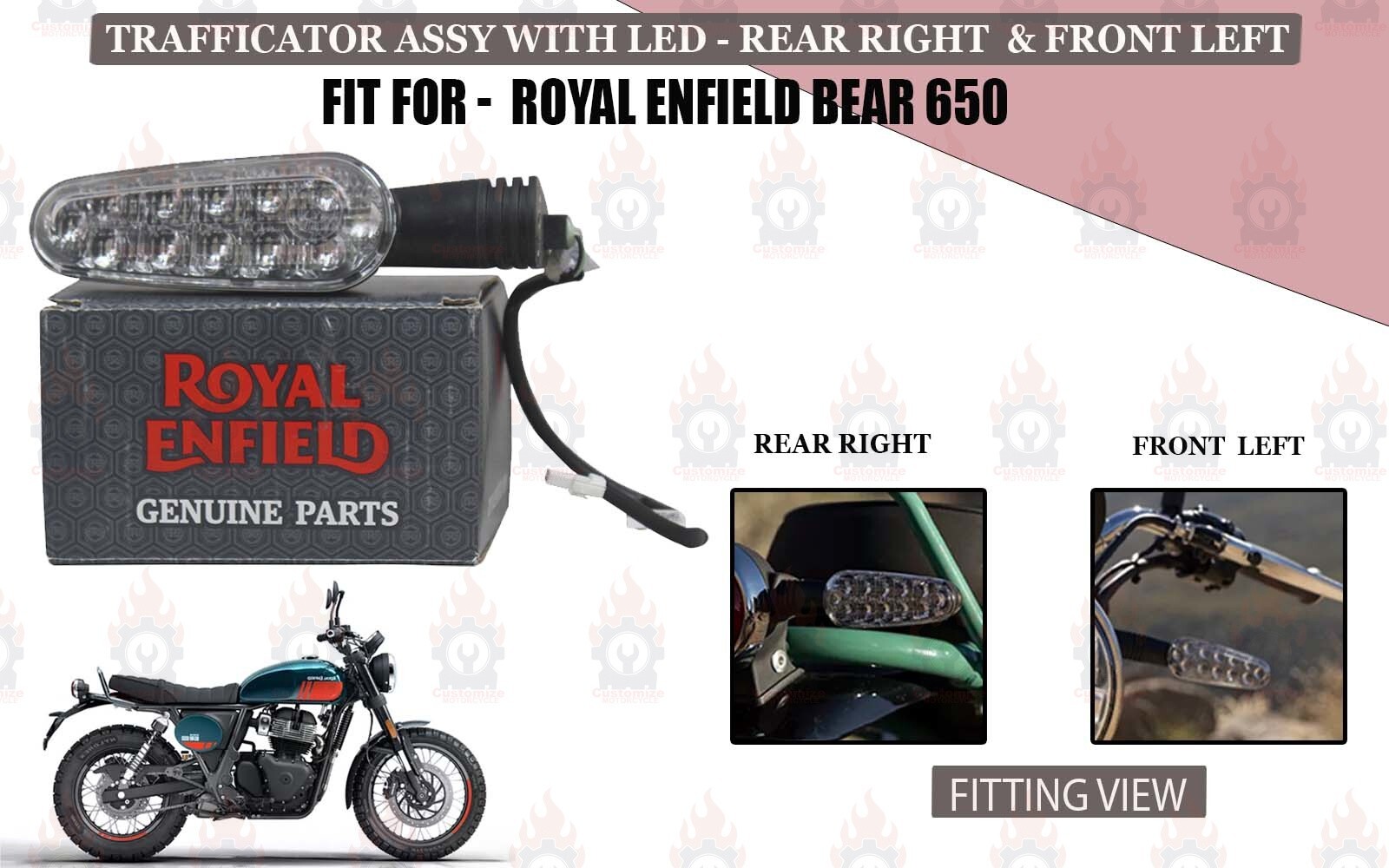 LED TRAFFICATOR ASSY FRONT “LEFT REAR & RIGHT SIDE FOR ROYAL ENFIELD BEAR 650”