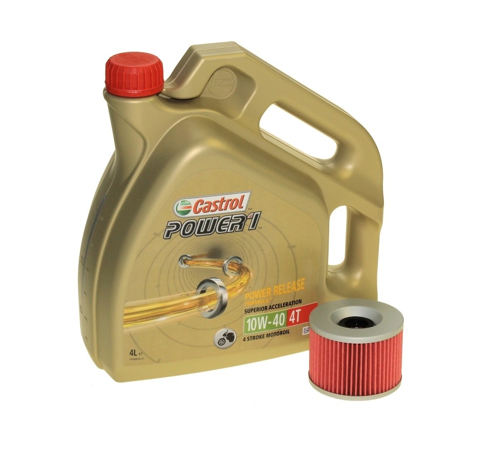 Oil Change Kit 4 Liter Castrol SAE 10W-40 Power 1 4T incl. Oil Filter Citomerx CIT