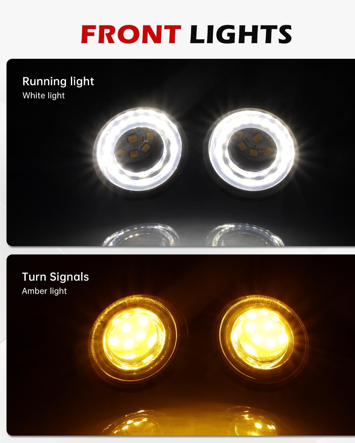 Motorcycle Front Rear Turn Signals LED Blinker 4PCS Chrome Ring Zinc Alloy Bulle