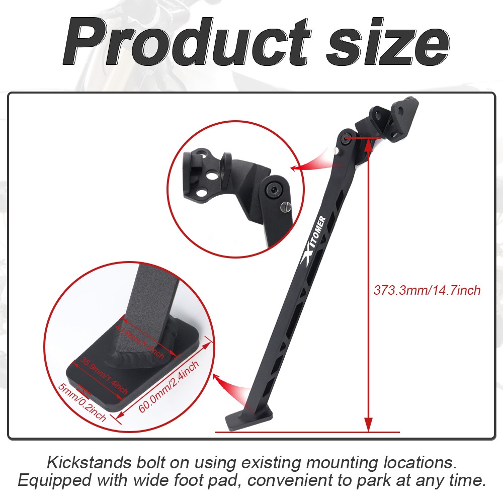 1 PC Aluminum Single Kickstand Side Stand Black Fit For Yamaha YZ450F 2010-2021