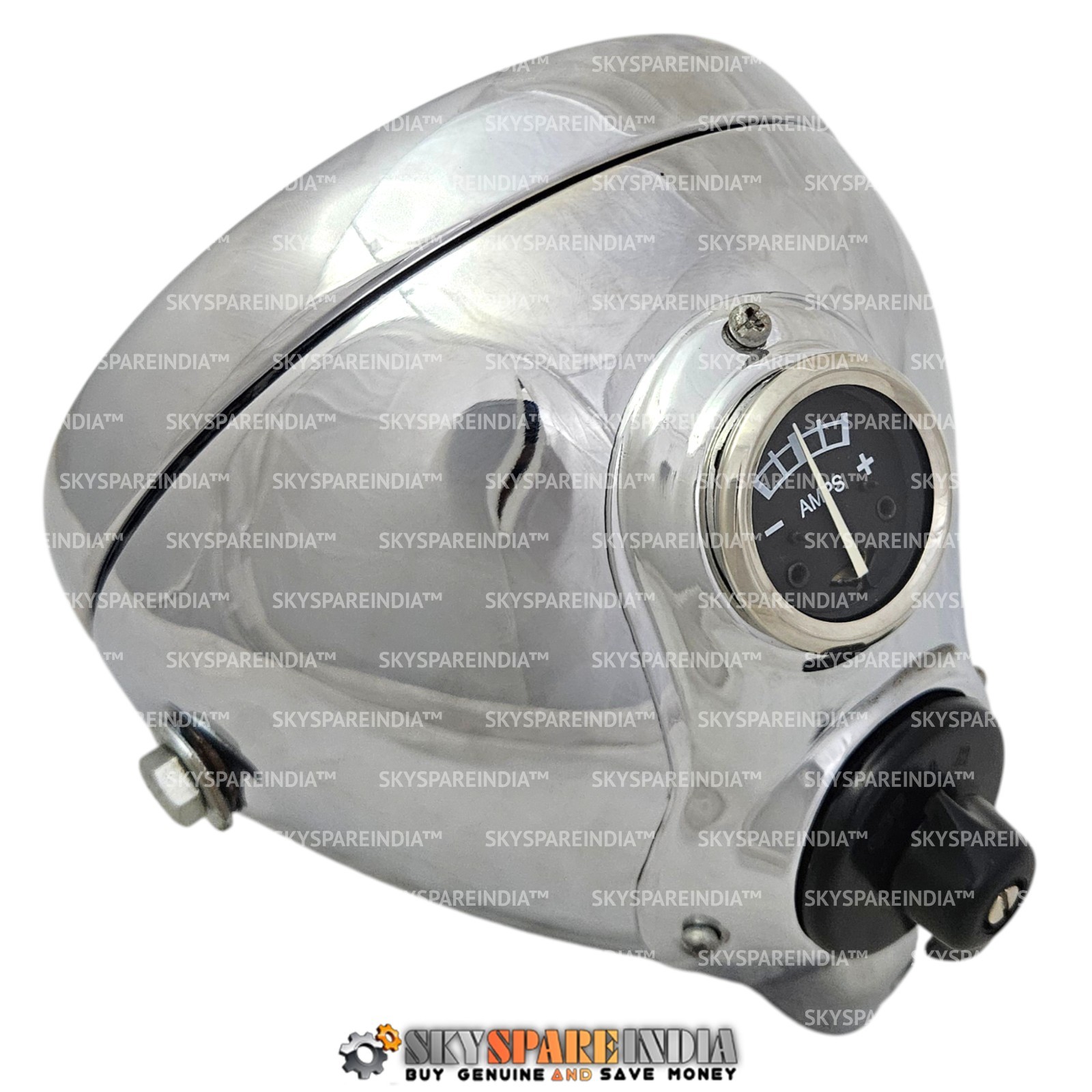 6″ Lucas Flat Frost Glass Headlight Chrome Compatible With Panther Triumph Ariel