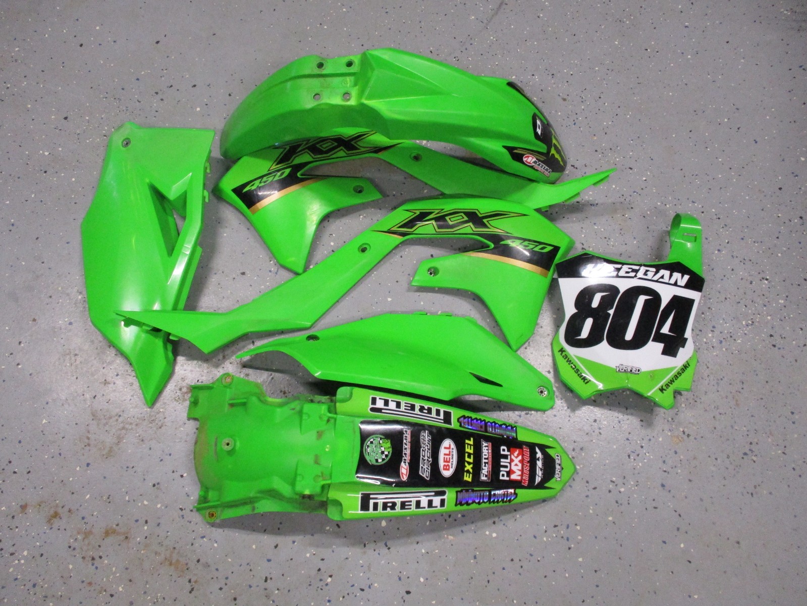 2022 KAWASAKI KX 450 PLASTICS KIT SHROUDS PLATES FENDERS, FITS 19-23, M236