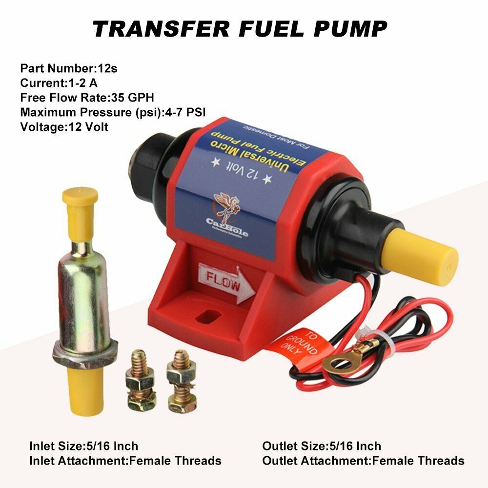 4-7PSI 12V Low Pressure Universal 3/8 Fuel Pump Electric Gas Diesel Inline New