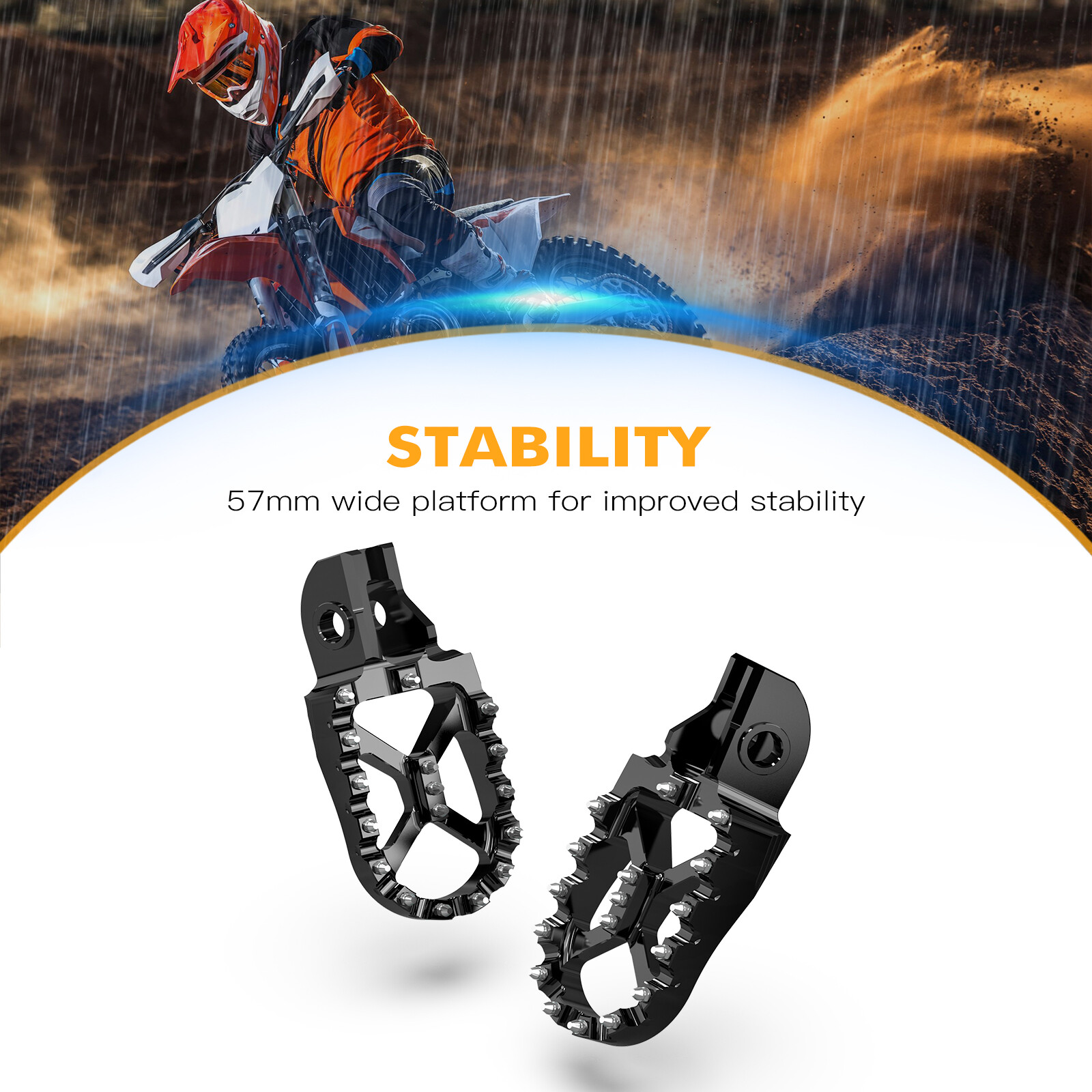 NICECNC Wide Foot Pegs Footrests For KTM 250 300 350 450 SX XC EXC TPI 2017-2022
