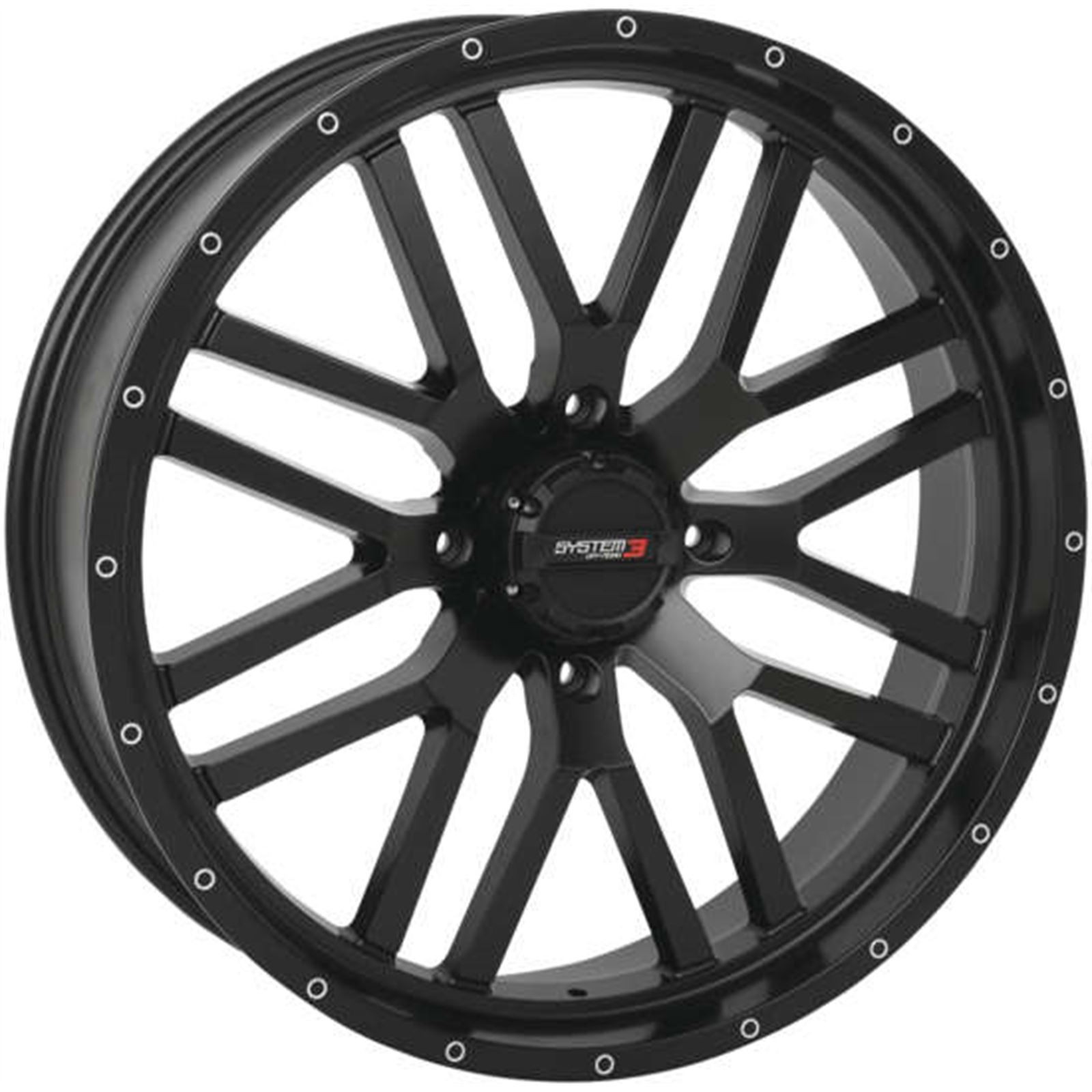 ST-3 Simulated Beadlock Wheel – 24×6.5, 4/137, 4+2.5 – Matte Black 24S3-1137