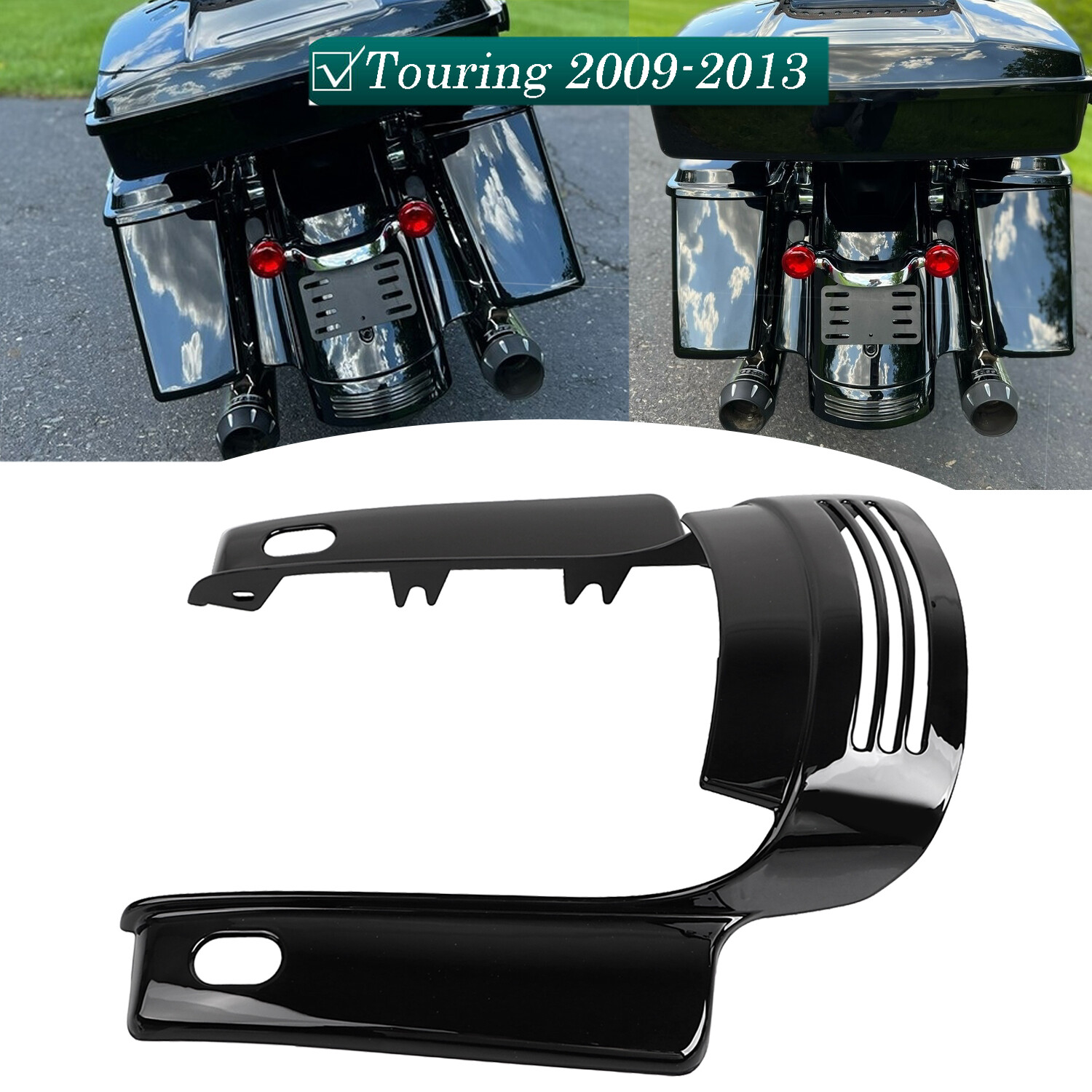 Vivid Black Rear Fender Fascia Fit For Harley Touring Electra Road Glide 09-13