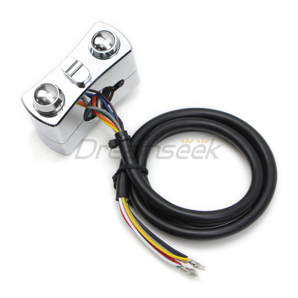 1” Handlebar Control Switch Button Horn Turn Signal Universal for Harley Chrome