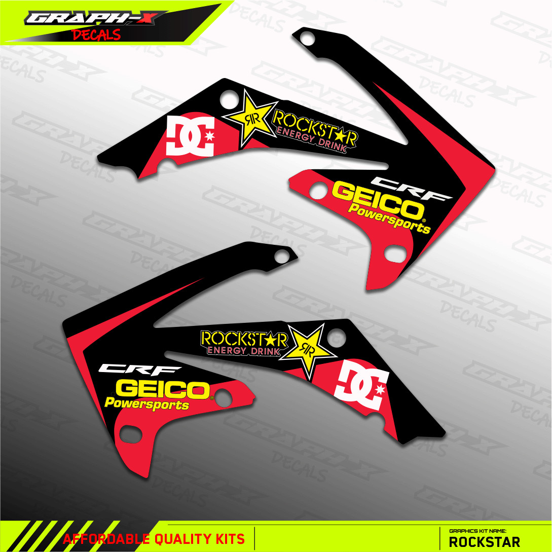 Rockstar Rad Shroud Graphics Decal Kit fits Honda 2004 – 2009 CRF250R Crf 250 R