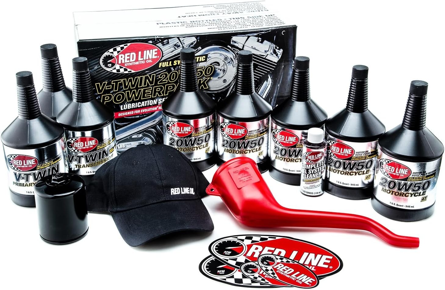 Red Line 90226 Big Twin 20w50 Power Pack Oil w/ K&N High Performance Oil Filter