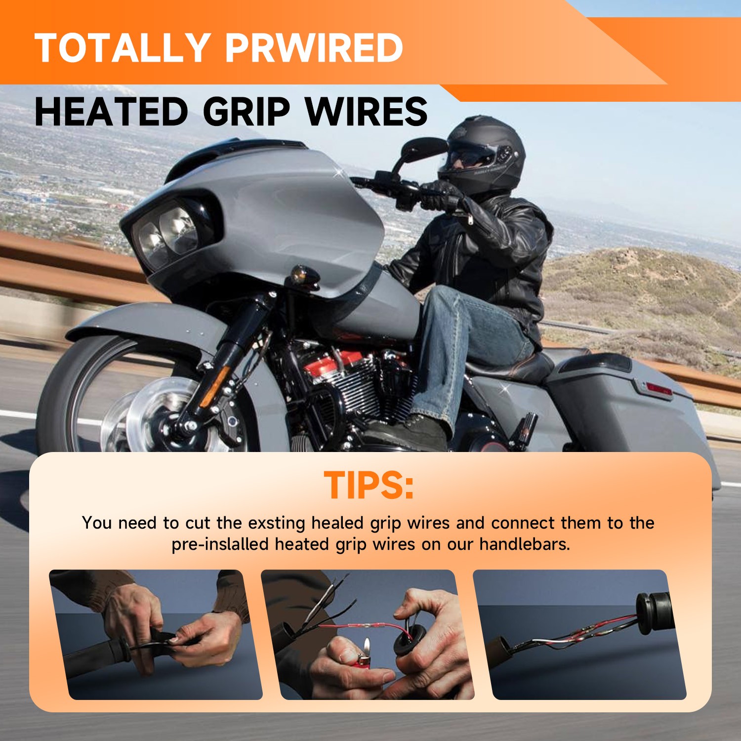OUMURS Pre-Wired Meathook Bar Handlebar For Harley Street Glide Special 2014-202