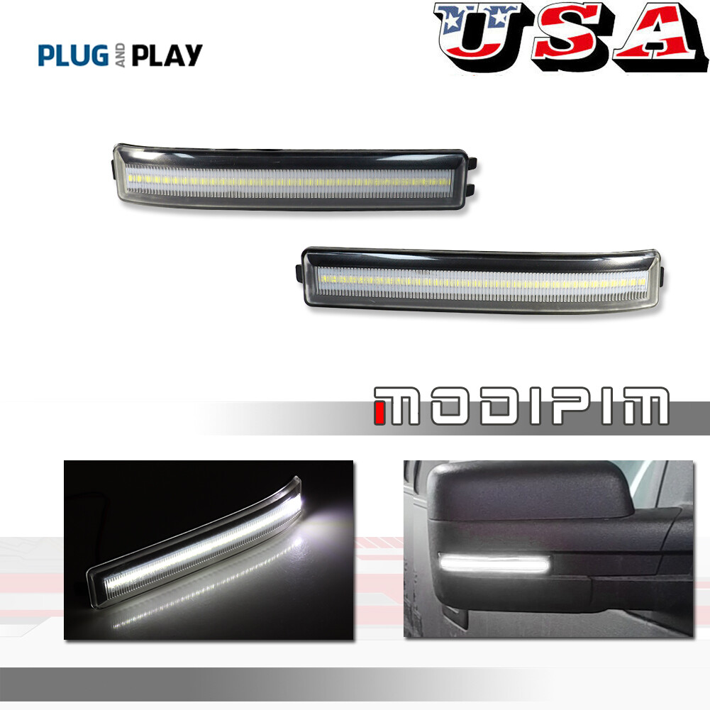 FOR 09-14 FORD F150 CLEAR LENS WHITE LED TOWING/SIDE MIRROR TURN SIGNAL LIGHTS