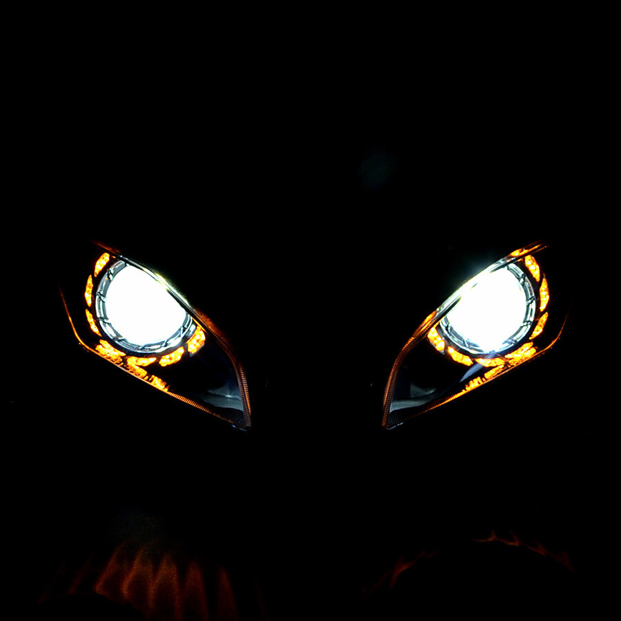 Amber angel eye halo projector headlight assembly for yamaha YZF R6 2006 2007