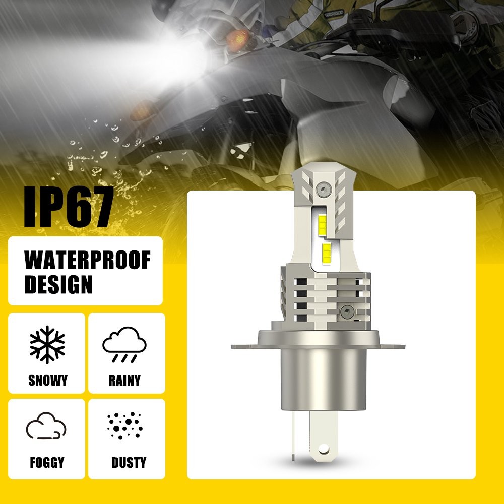 AUXITO Motorcycle 6000K H4 LED Hi/Lo Beam Light Front Bulb Headlight 10SF
