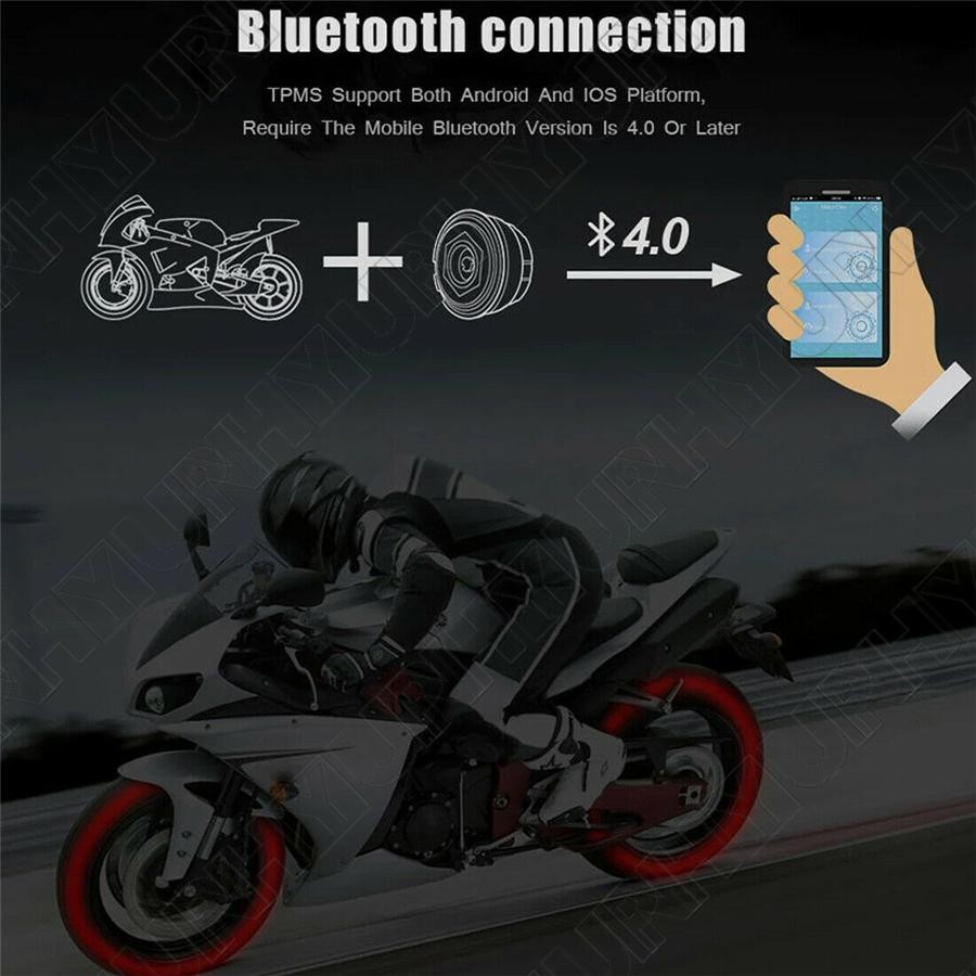 TPMS Bluetooth 5.0 Tire Pressure Monitor System 2 External Sensor for Motorcycle